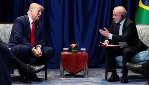 Lula e trump em reunião. Fonte: Internet