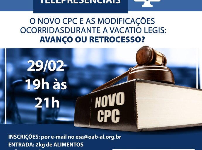 ESA abre inscrições para novo curso sobre modificações no CPC