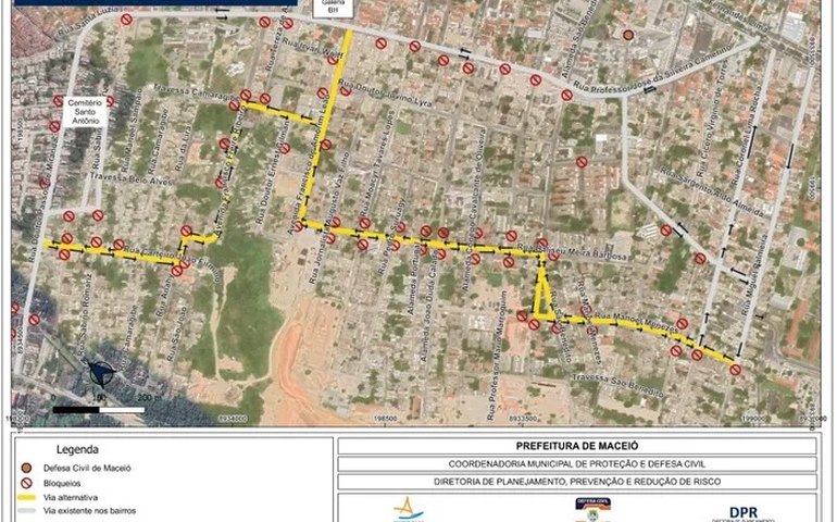 Ruas dos bairros afundados serão fechadas a partir desta segunda; confira trechos