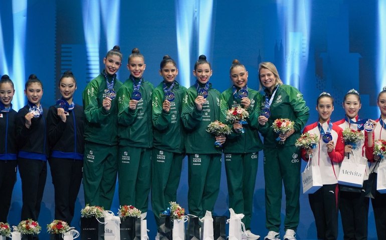 Ginástica rítmica: Brasil leva ouro inédito na Copa do Mundo, em Milão