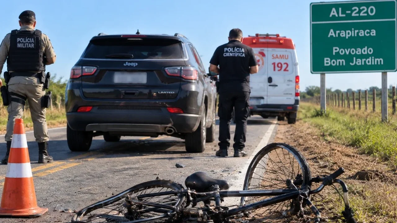 Colisão violenta na AL-220 mata ciclista de 42 anos em Arapiraca
