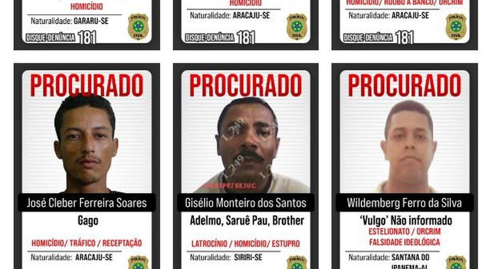 procura-se-lista.max-2220x1000 / Foto: foto: reprodução/divulgação ascom SSP/SE