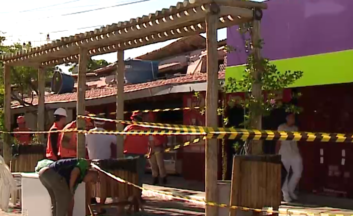 Comerciante relata susto após filha se ferir durante colapso da estrutura