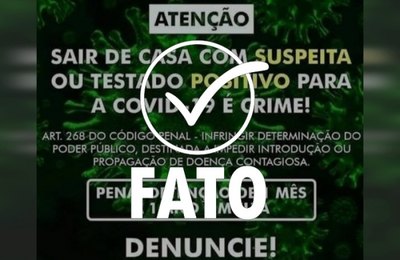 É fato que sair de casa infectado com Covid-19 é crime passível de prisão