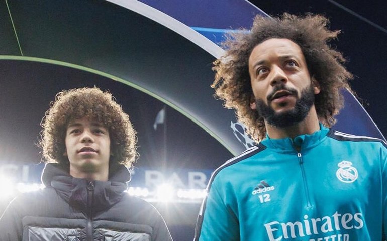 Enzo, filho do lateral Marcelo, faz quatro gols pelo infantil do Real Madrid
