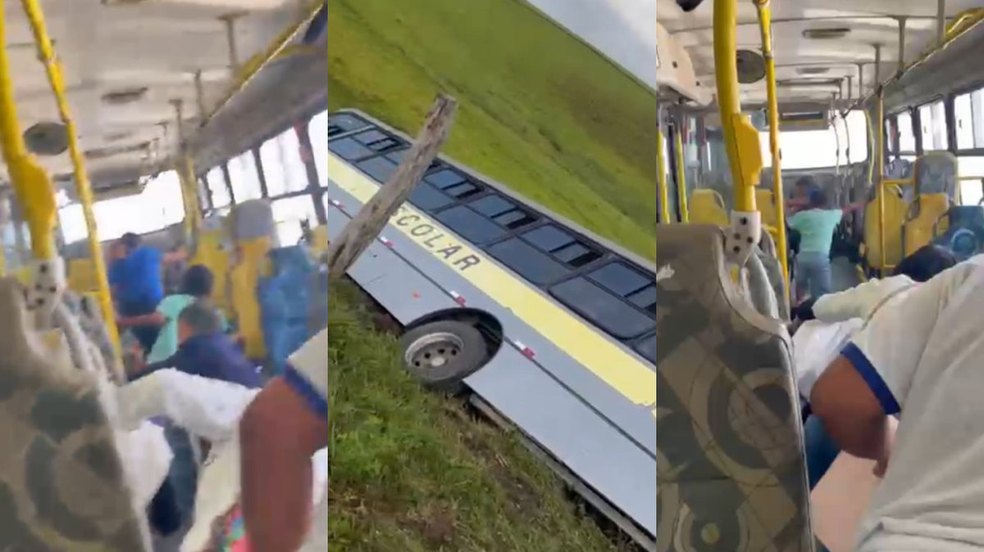 Ônibus escolar tomba com estudantes em Atalaia; dois alunos e funcionária sofrem escoriações leves