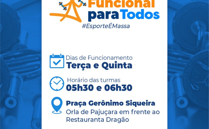Prefeitura de Maceió promove treino funcional gratuito na orla de Pajuçara nesta terça-feira (7)