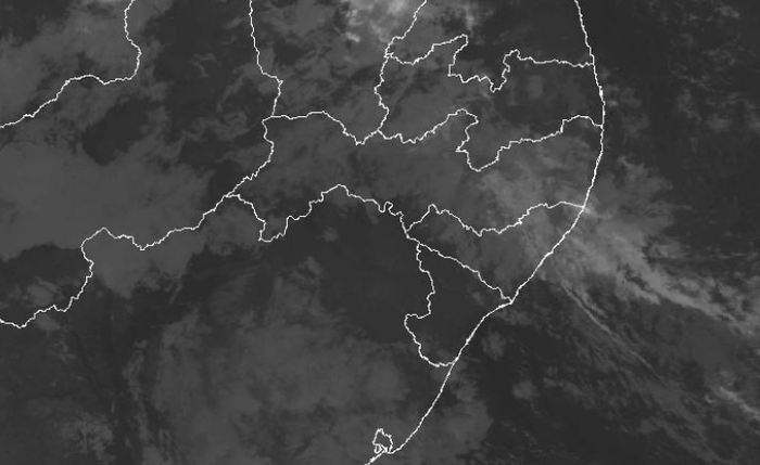 Imagem do satélite GOES 16, canal IR, 18/05/2025, às 19h30 (hora local) Imagem do satélite GOES 16, canal IR, 18/05/2025, às 19h30 (hora local)