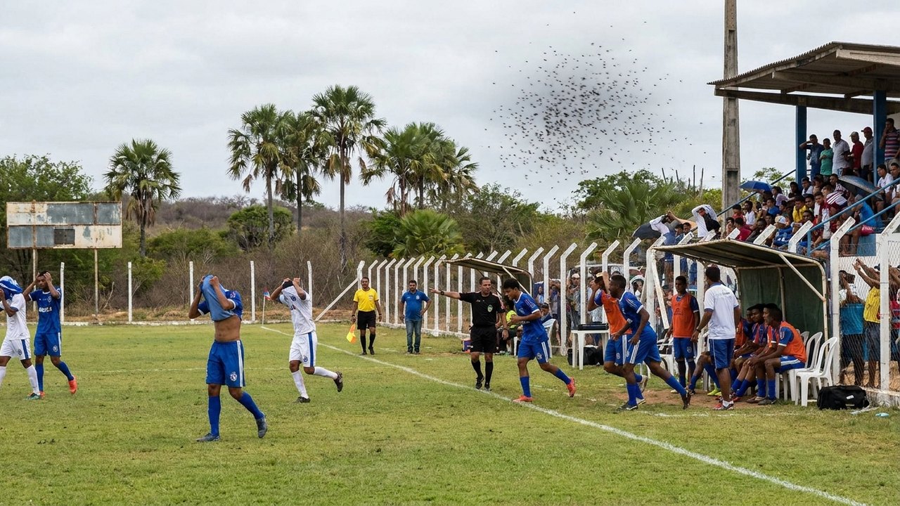 Enxame de abelhas interrompe jogo de futebol sub-20 na Bahia