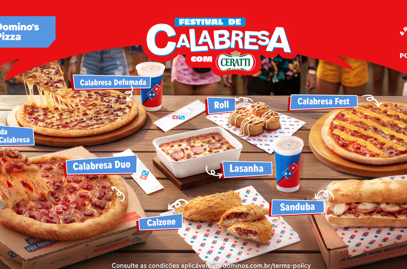 Domino’s lança “Festival de Calabresa” em parceria com Ceratti e Polenghi e apresenta oito novidades no cardápio
