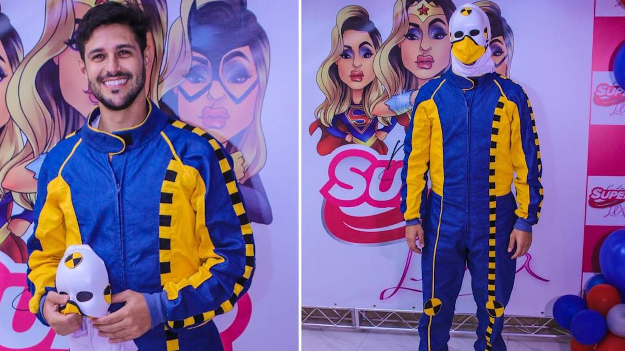 Rodrigo, do ‘BBB 22’, vai ao aniversário de Lexa fantasiado de ‘dummy’