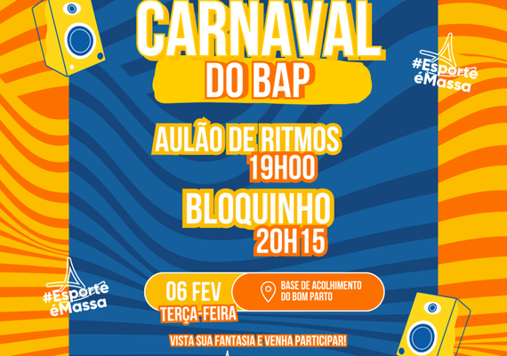 Base de Acolhimento do Bom Parto terá aulão de Carnaval nesta terça-feira (6)