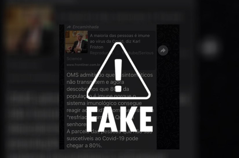 É falso que cientista tenha dito que 80% da população seria imune ao novo Coronavírus