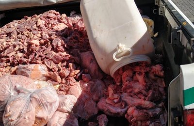 Vigilância Sanitária apreende mais de 2 toneladas de alimentos estragados no fim de semana 