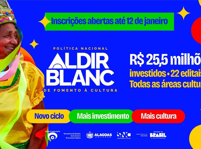 Últimos dias para se inscrever nos 22 editais do Ciclo 2 da PNAB em Alagoas