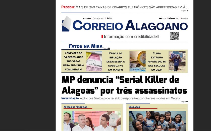 MP denuncia “Serial Killer de Alagoas” por três assassinatos