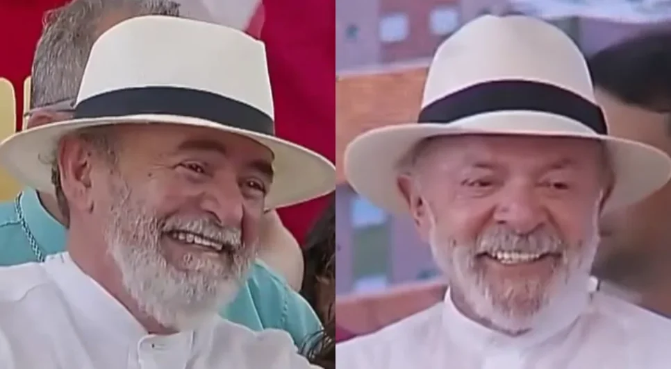 Da esquerda para a direita: o sósio alagoano de Lula e o presidente Lula / Foto: reprodução