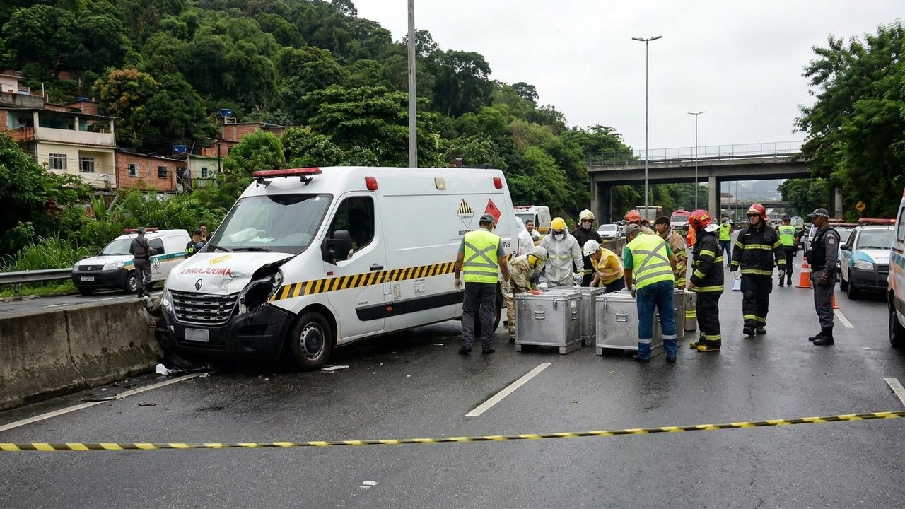 Veículo com medicamentos radioativos se envolve em acidente no Rio de Janeiro