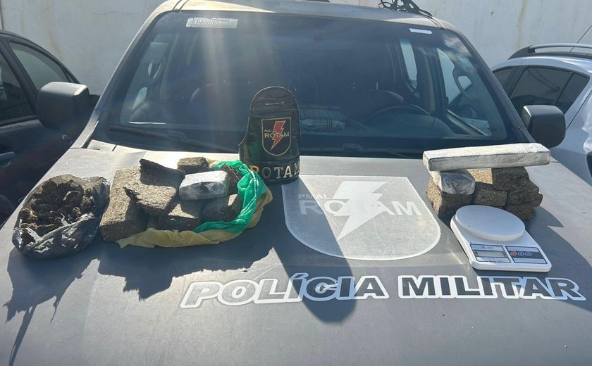 Polícia Militar apreende arma de fogo e 4,2 quilos de maconha e prende acusado de embriaguez ao volante em Maceió