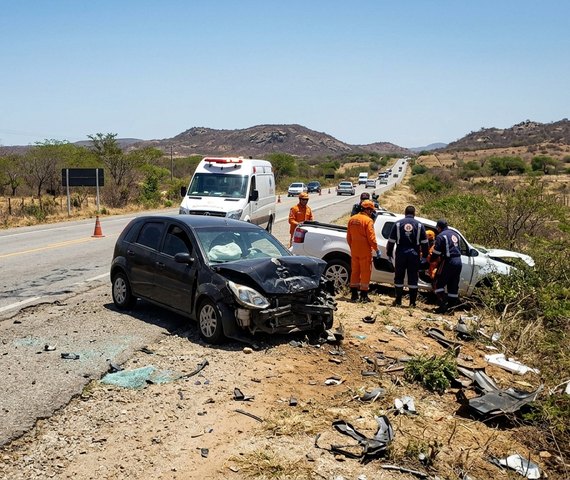 Colisão fatal na BR-316 deixa um morto e três feridos no Sertão de Alagoas