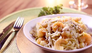 Macarrão com camarão 