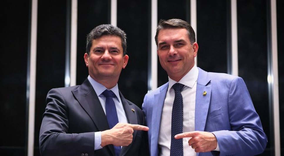 Sérgio Moro e Flávio Bolsonaro / Foto: reprodução/redes sociais