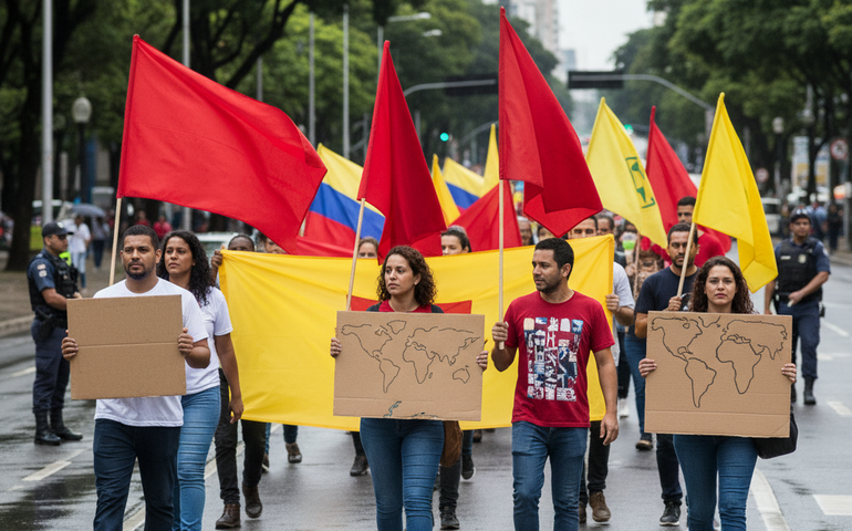 Protesto em São Paulo contra ataque dos EUA à Venezuela destaca pluralidade de opiniões