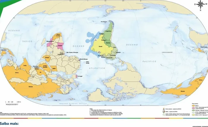 Novo mapa-múndi divulgado pelo IBGE Novo mapa-múndi divulgado pelo IBGE