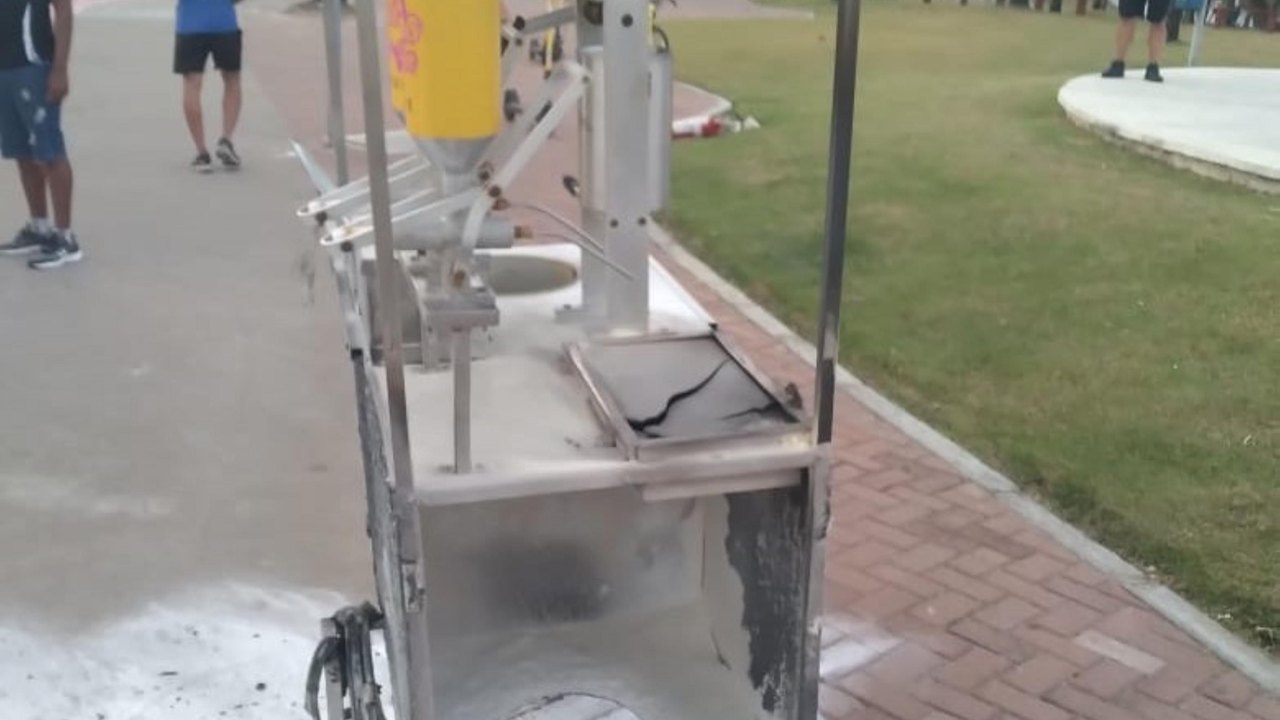 Agentes do Ronda atuam para conter incêndio em carrinho de churros na Jatiúca