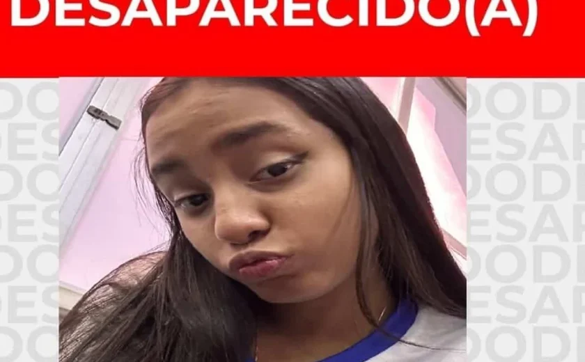 Adolescente de 13 anos desaparece em Maceió; família pede ajuda nas buscas