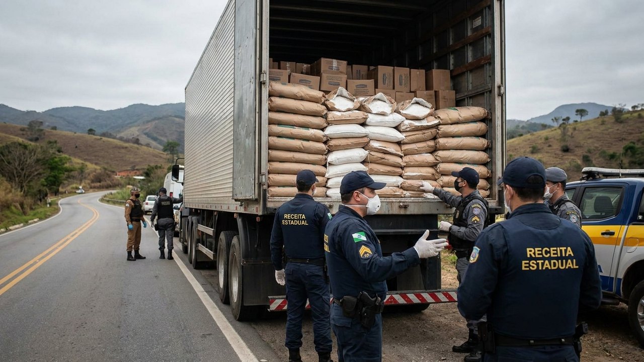 Receita Estadual apreende 30 toneladas de sabão em pó com indícios de falsificação na divisa do Rio com Minas