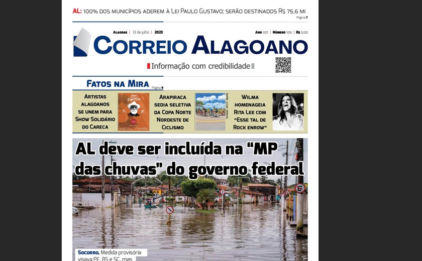 AL deve ser incluída na “MP das chuvas” do governo federal