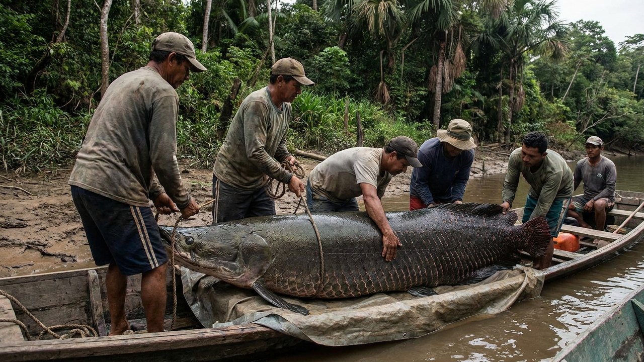Como peixe de 2,4 metros e 137 quilos de espécie invasora foi pescado em unidade de conservação
