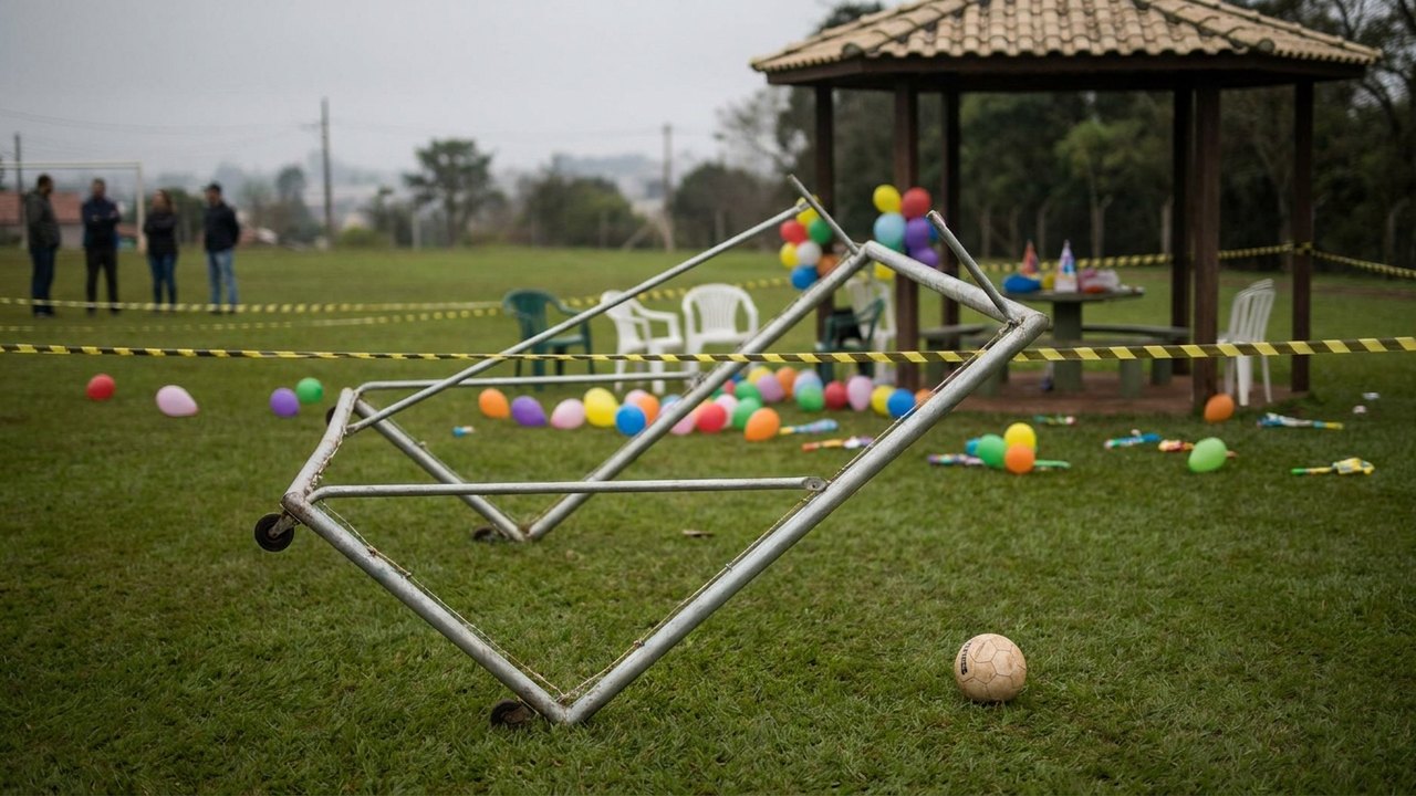 Trave de futebol cai e mata menina de 3 anos durante festa do Dia das Crianças no Paraná