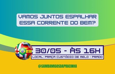 Samba Amigos da Pracinha promove campanha do agasalho e reúne atrações musicais neste sábado