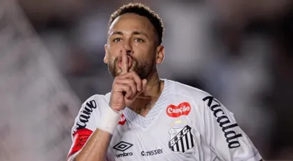 Neymar comemora seu gol pelo Santos - Foto: Raul Baretta/Santos