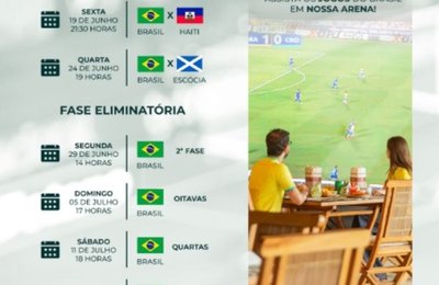 Hotel Ritz Lagoa da Anta divulga programação oficial para transmissão dos jogos da Seleção Brasileira