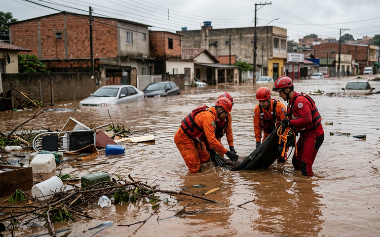 Bombeiros encontram corpo de homem levado por inundação após forte temporal em Sorocaba