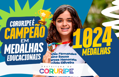 Com mais de mil medalhas em um ano, Coruripe se consolida como a melhor educação do Brasil
