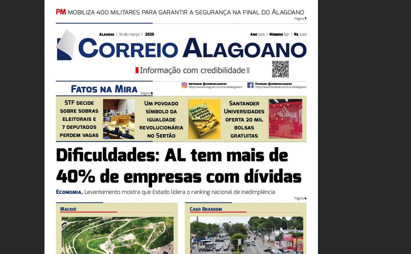 Dificuldades: AL tem mais de 40% de empresas com dívidas