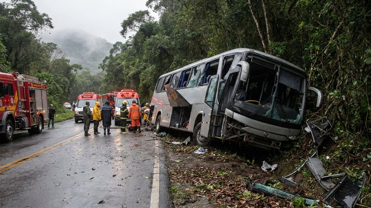 Nove dos dez mortos em acidente de ônibus em Petrópolis são identificados