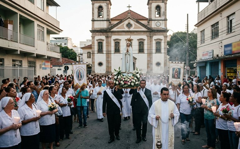 Fiéis cariocas celebram Nossa Senhora de Fátima com alvoradas, missas e peregrinação