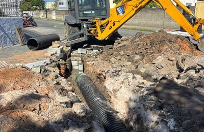 Infraestrutura substitui 10 metros de rede de tubulação rompida no Poço