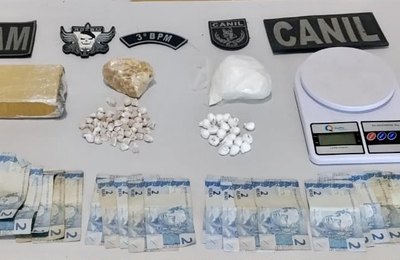 Polícia Militar apreende três armas de fogo e quase 700 gramas de drogas nesse domingo