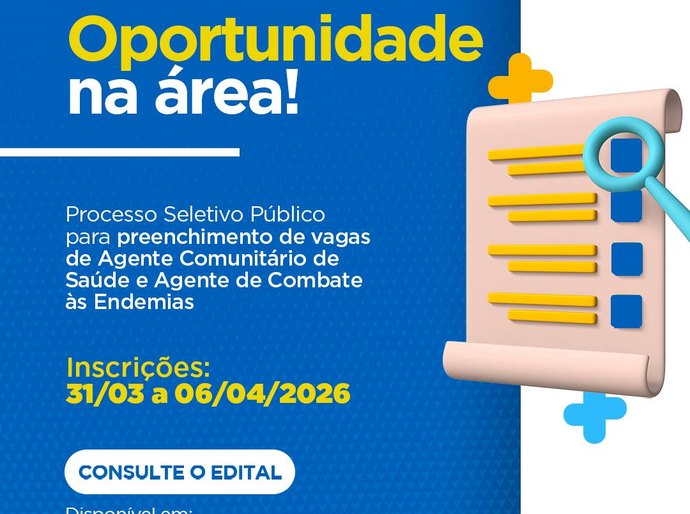 Prefeitura de Delmiro Gouveia abre processo seletivo para Agentes de Saúde e Endemias