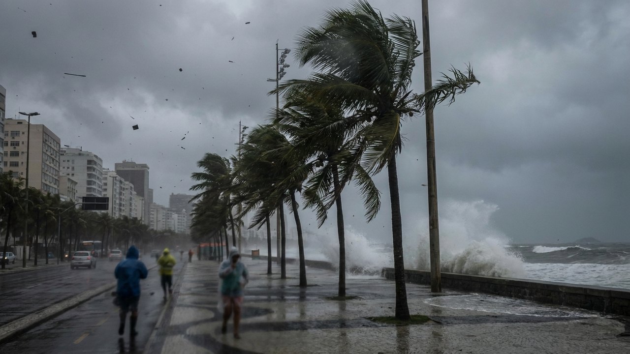 Ventos no Rio e em SP podem chegar a 100 km/h, segundo Inmet e Climatempo