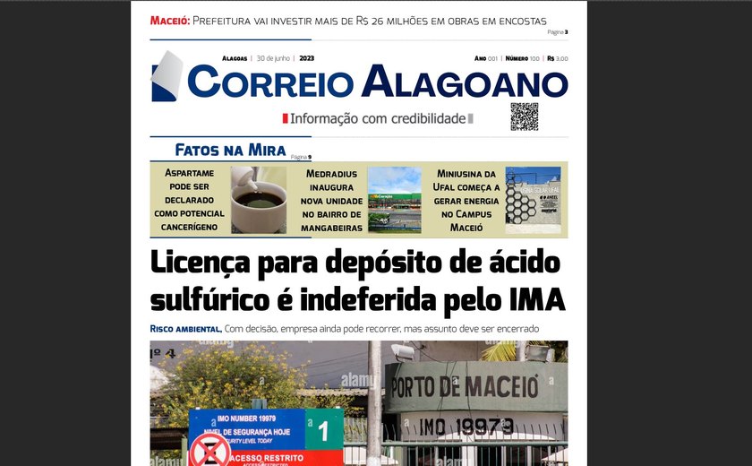 Licença para depósito de ácido sulfúrico é indeferida pelo IMA