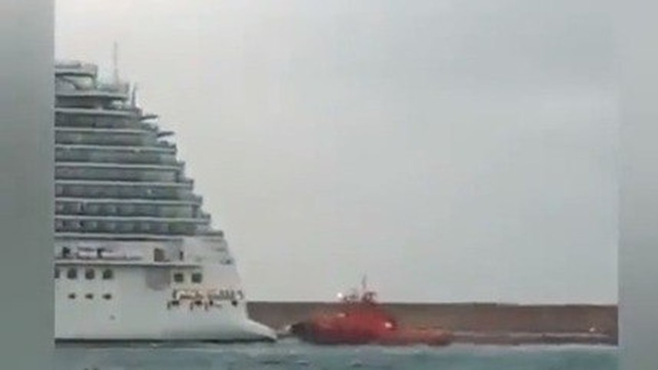 Navio de cruzeiro colide com petroleiro durante tempestade, na Espanha; vídeo