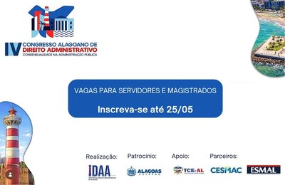 Esmal abre inscrições para o IV Congresso Alagoano de Direito Administrativo