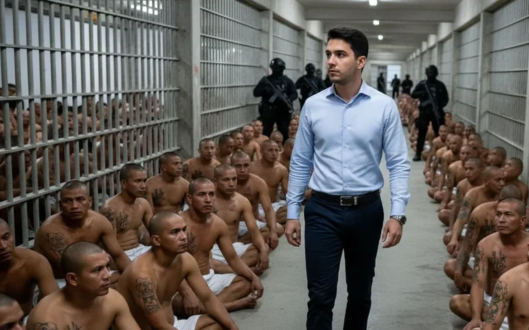 Maior das Américas, paredes lisas e luzes 24h: como é a megaprisão em El Salvador visitada por Nikolas Ferreira